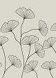 Fine line grijze bloemen