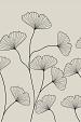 Fine line grijze bloemen