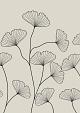 Fine line grijze bloemen