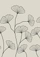 Fine line grijze bloemen