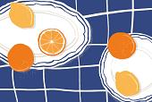 Citrusvruchten op bord