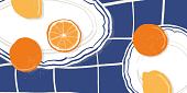 Citrusvruchten op bord