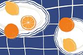 Citrusvruchten op bord