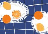 Citrusvruchten op bord