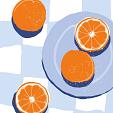 Sinaasappels op bord