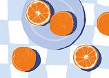 Sinaasappels op bord