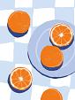 Sinaasappels op bord
