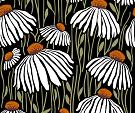 Handgetekend patroon met bloemen