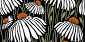 Handgetekend patroon met bloemen