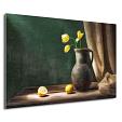 stilleven citroenen en tulp mock up aluminium liggend
