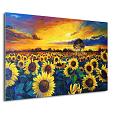 zonnebloemenveld geschilderd mock up aluminium liggend