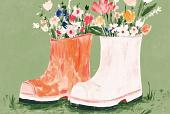 Bloemen in laarzen
