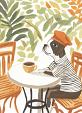 Hond zittend aan tafel