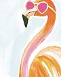 Flamingo met zonnebril