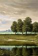 Olieverfschilderij met landschap