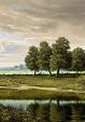 Olieverfschilderij met landschap