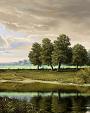 Olieverfschilderij met landschap