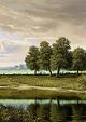 Olieverfschilderij met landschap