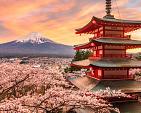 Berg Fuji en de Vredespagode, Japan