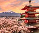 Berg Fuji en de Vredespagode, Japan
