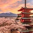 Berg Fuji en de Vredespagode, Japan