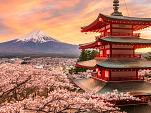 Berg Fuji en de Vredespagode, Japan