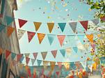 Feestelijke, kleurrijke slingers