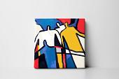 abstracte mensen in mondriaan stijl mock up canvas zonder lijst vierkant