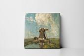 een molen aan een poldervaart mock up canvas zonder lijst vierkant