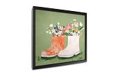 bloemen in laarzen mock up canvas vierkant