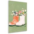 bloemen in laarzen mock up plexiglas staand