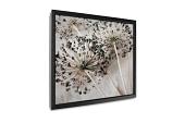droge allium bloemen op beige stof mock up canvas vierkant