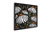 handgetekend patroon met bloemen mock up canvas vierkant