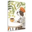 hond zittend aan tafel mock up plexiglas staand