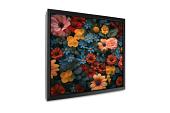 achtergrond met bloemen mock up vierkant canvas lijst