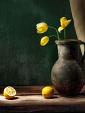 Stilleven citroen en tulp