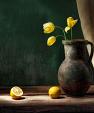 Stilleven citroen en tulp