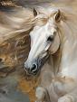 Wild paard met wapperende manen