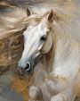 Wild paard met wapperende manen