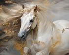Wild paard met wapperende manen