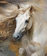 Wild paard met wapperende manen