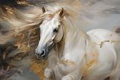 Wild paard met wapperende manen