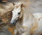 Wild paard met wapperende manen