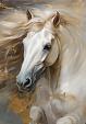 Wild paard met wapperende manen