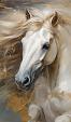 Wild paard met wapperende manen