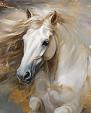 Wild paard met wapperende manen