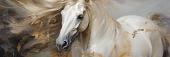 Wild paard met wapperende manen