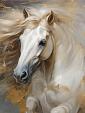 Wild paard met wapperende manen