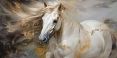 Wild paard met wapperende manen