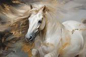 Wild paard met wapperende manen